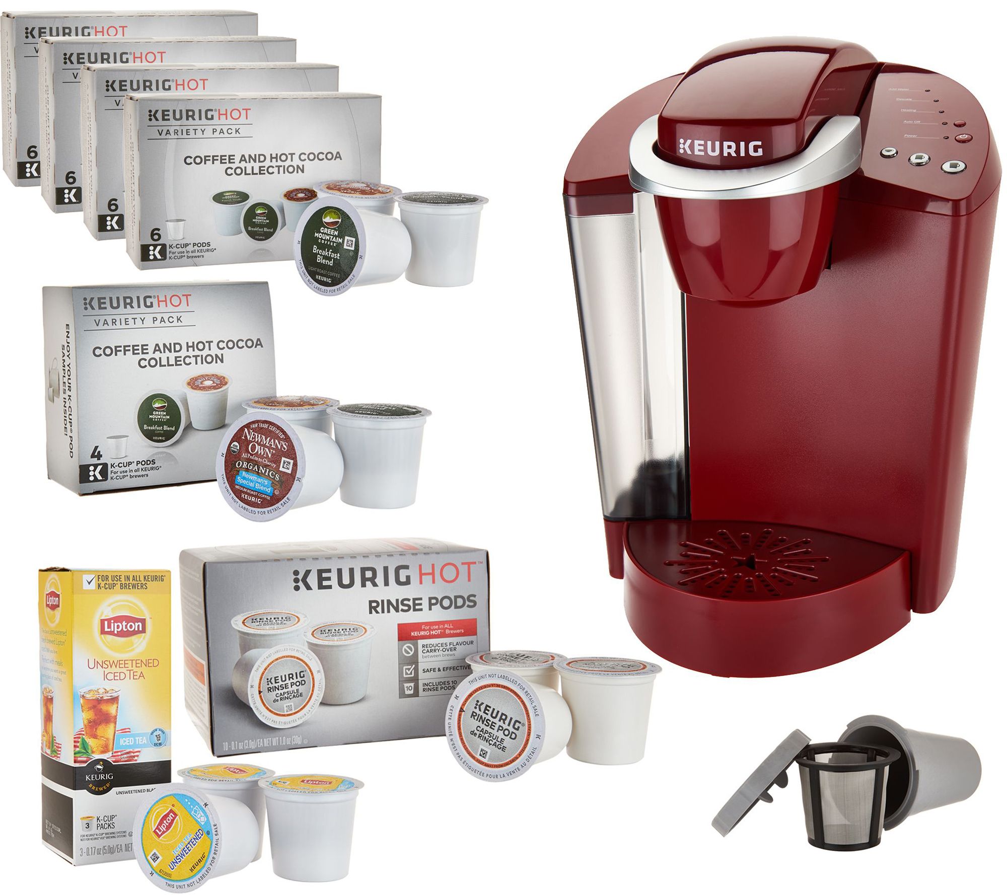 Keurig K55 Coffee Maker w/ My K-Cup, 31 K-Cups Pods & Water Filters - Page 1 QVC.com